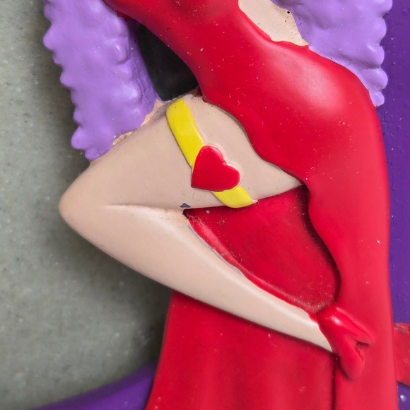 Vintage 2004 3D Betty Boop & Pudgy Picture Frame, Purple Red Hearts, 7" x 5" - Picture 6 of 14